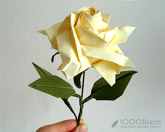 Pointed Petal Origami Paper Rose, Single Paper Rose, Paper Flower, Just Because Gift, Everyday Gift, Gift for Wife, Gift for Her