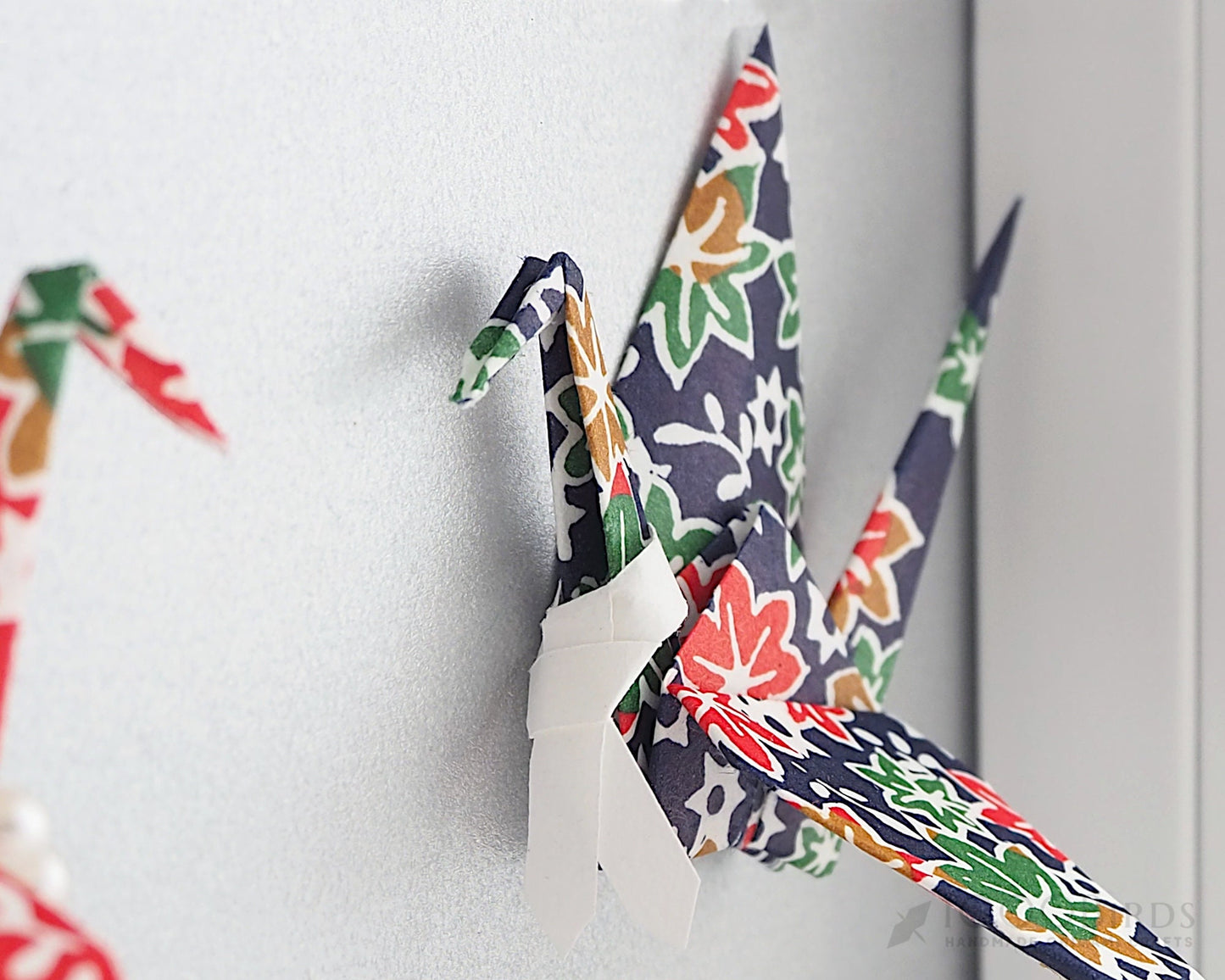 Kimono Love Birds, Personalized Washi Origami Cranes, Framed Art, 1st Anniversary Gift, Paper Anniversary Keepsake