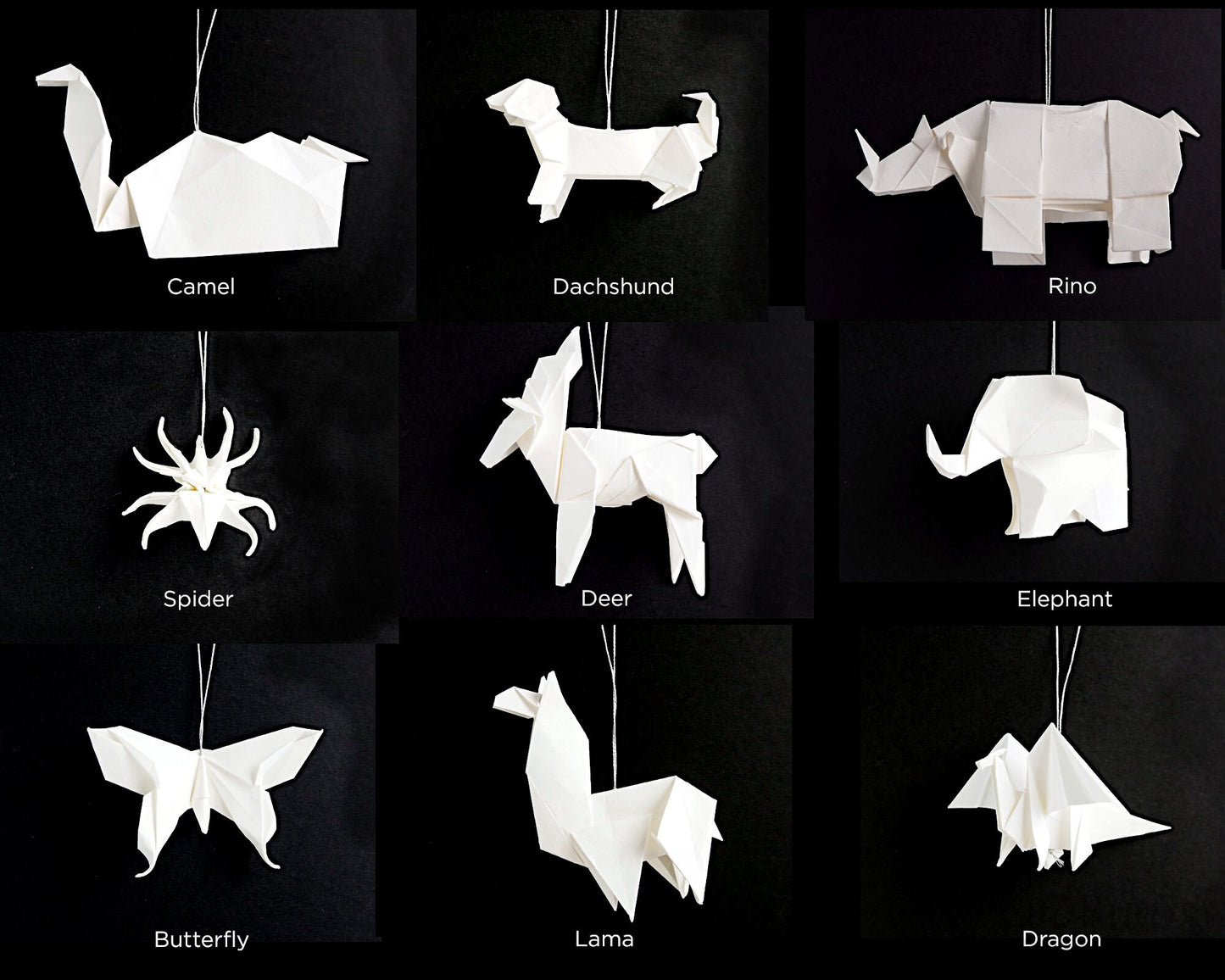 Unique Origami Paper Animal Ornament Hanging Decoration for Your Christmas Tre and Nursing Hanging Decor