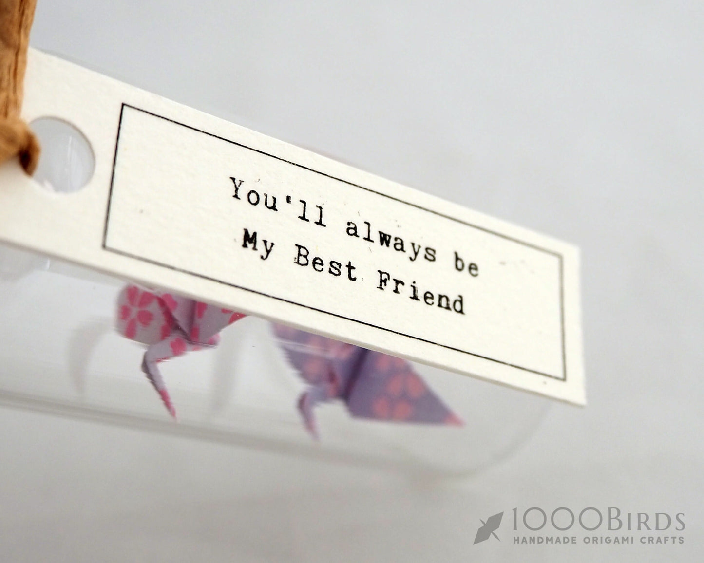 Kawaii Pink Cherry Blossom Origami Paper Cranes Mini Bottle, Crane Garland, Ornament, Bottle Charm, Bottle Art, Friendship Gift, BFF Gift