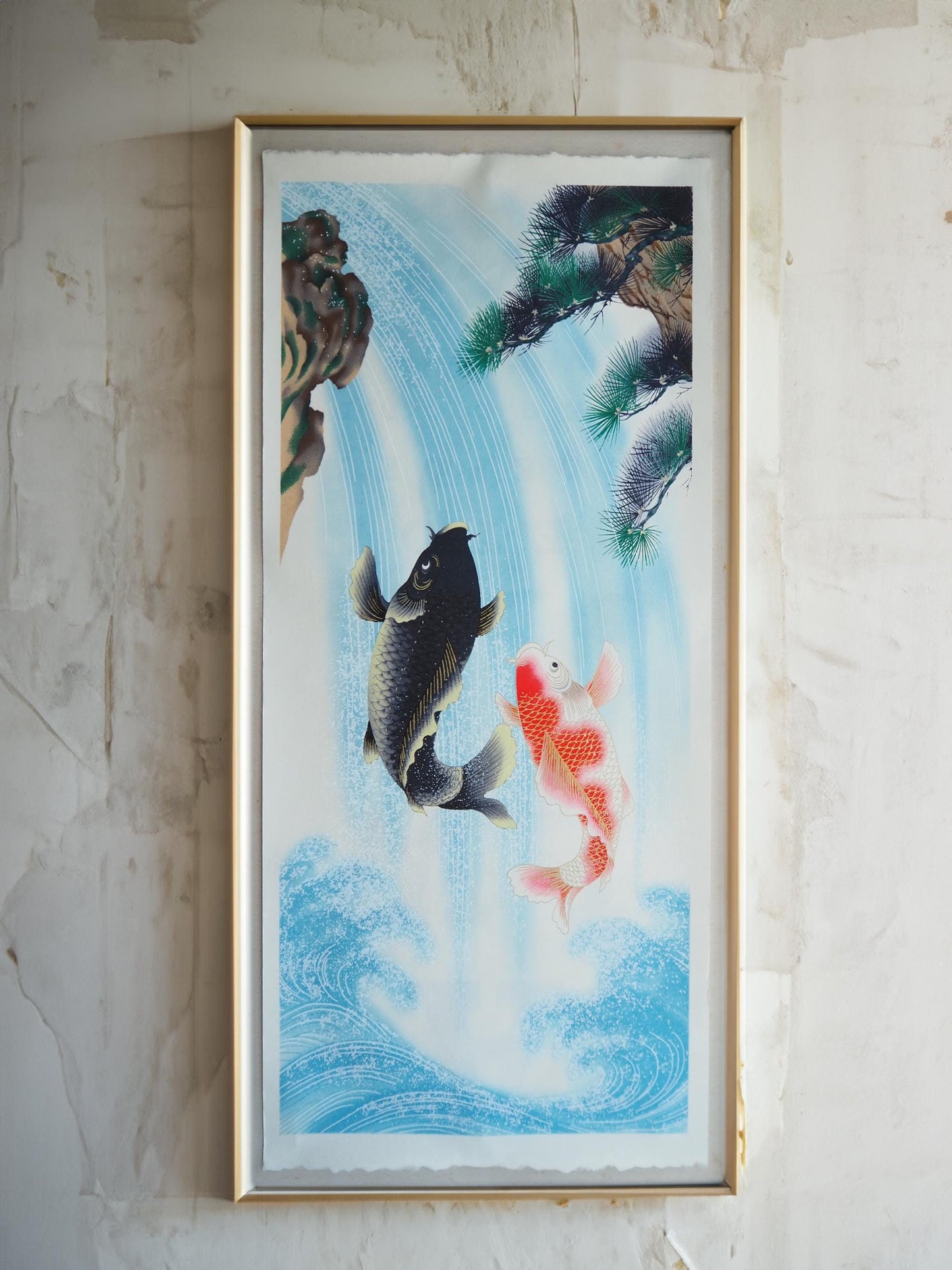 Carp Washi Art Print (Unframed) | Japanese Zen Decor for Tranquil Asian Room Aesthetic and Meditation Spaces