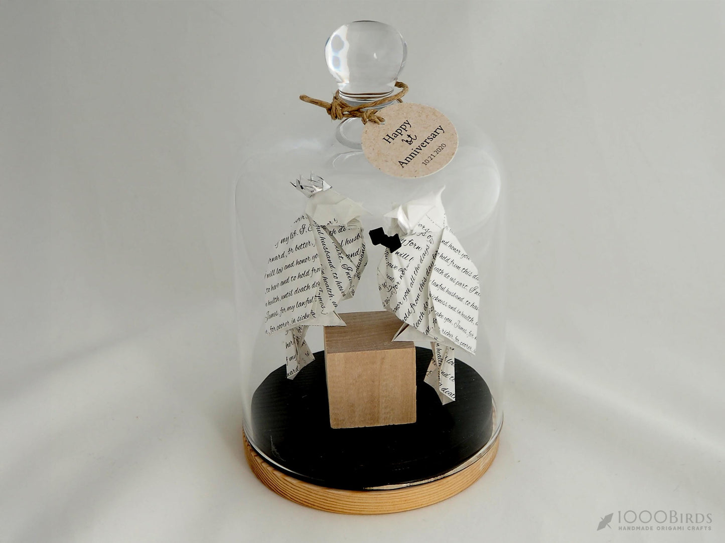 Personalized Origami Cardinal Sculpture | Unique Handmade Gift for First Wedding Anniversary & Paper Anniversary Celebration